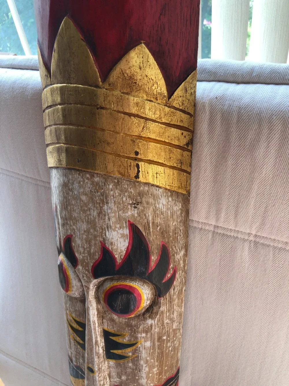 Hand Carved Indonesian Wooden Mask Bali Lombok Tribal Wall